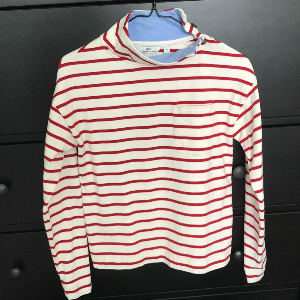 Vineyard Vines mock neck sweater with buttons